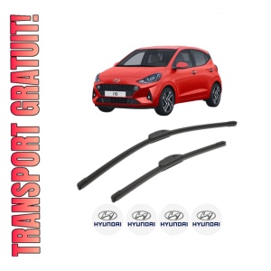 Set stergatoare HYUNDAI i10 III (AC3, AI3) din 2019-2020, pentru parbriz auto, 2 bucati, Bosch Aerotwin Retrofit, din cauciuc siliconat rezistent, 4 Stickere Auto HYUNDAI