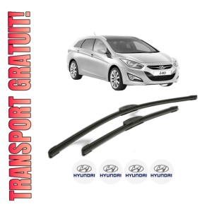 Set stergatoare HYUNDAI i40 I CW (VF) din 2011-2019, pentru parbriz auto, 2 bucati, Bosch Aerotwin Retrofit, din cauciuc siliconat rezistent, 4 Stickere Auto HYUNDAI