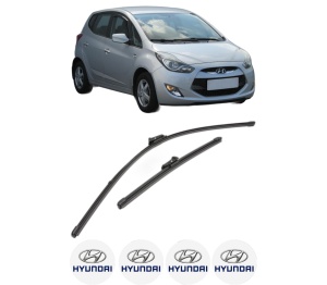 Set stergatoare HYUNDAI ix20 (JC) din 2010-2019, pentru parbriz auto, 2 bucati, Valeo Silencio Xtrm, din cauciuc siliconat rezistent, 4 Stickere Auto HYUNDAI v37992