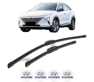 Set stergatoare HYUNDAI NEXO (FE) din 2018, pentru parbriz auto, 2 bucati, Bosch Aerotwin Retrofit, din cauciuc siliconat rezistent, 4 Stickere Auto HYUNDAI v44807
