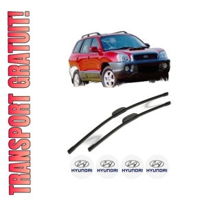 Set stergatoare HYUNDAI SANTA FÉ I (SM) din 2001-2003, pentru parbriz auto, 2 bucati, Bosch Aerotwin Retrofit, din cauciuc siliconat rezistent, 4 Stickere Auto HYUNDAI