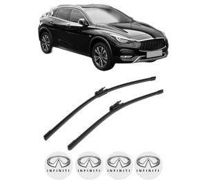 Set stergatoare INFINITI QX30 din 2016, pentru parbriz auto, 2 bucati, Bosch Aerotwin, din cauciuc siliconat rezistent, 4 Stickere Auto INFINITI v43642