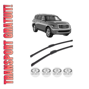 Set stergatoare INFINITI QX56 din 2003-2014, pentru parbriz auto, 2 bucati, Bosch Aerotwin Retrofit, din cauciuc siliconat rezistent, 4 Stickere Auto INFINITI