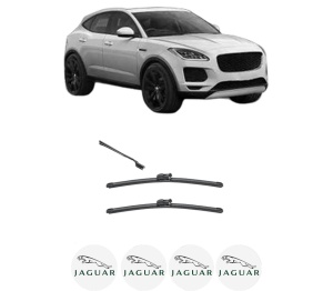 Set stergatoare JAGUAR E-PACE (X540) din 2017-2024, pentru parbriz auto, 2 bucati, Valeo Silencio, din cauciuc siliconat rezistent, 4 Stickere Auto JAGUAR v34932