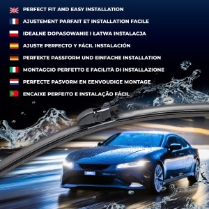 Set stergatoare JAGUAR E-PACE (X540) din 2017-2024, pentru parbriz auto, 2 bucati, Valeo Silencio, din cauciuc siliconat rezistent, 4 Stickere Auto JAGUAR v34937