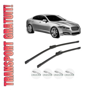 Set stergatoare JAGUAR XF I (X250) din 2008-2015, pentru parbriz auto, 2 bucati, Bosch Aerotwin, din cauciuc siliconat rezistent, 4 Stickere Auto JAGUAR