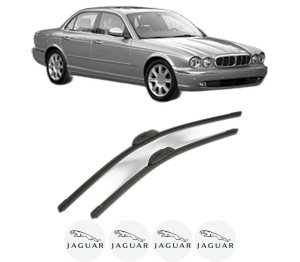 Set stergatoare JAGUAR XJ (X350, X358) din 2003-2009, pentru parbriz auto, 2 bucati, Bosch Aerotwin Retrofit, din cauciuc siliconat rezistent, 4 Stickere Auto JAGUAR v52767