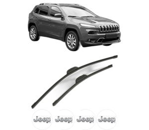 Set stergatoare JEEP CHEROKEE (KL) din 2013-2018, pentru parbriz auto, 2 bucati, Bosch Aerotwin Retrofit, din cauciuc siliconat rezistent, 4 Stickere Auto JEEP v44127