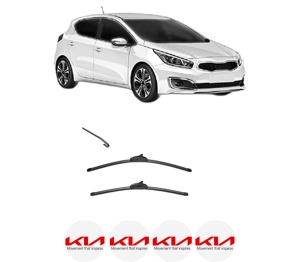 Set stergatoare KIA CEED (CD) din 2018-2021, pentru parbriz auto, 2 bucati, Valeo Silencio, din cauciuc siliconat rezistent, 4 Stickere Auto KIA v34452