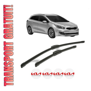 Set stergatoare KIA CEED Sportswagon (CD) din 2018-2022, pentru parbriz auto, 2 bucati, Bosch Aerotwin Retrofit, din cauciuc siliconat rezistent, 4 Stickere Auto KIA