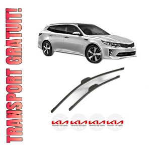 Set stergatoare KIA OPTIMA Sportswagon (JF) din 2016-2019, pentru parbriz auto, 2 bucati, Bosch Aerotwin Retrofit, din cauciuc siliconat rezistent, 4 Stickere Auto KIA