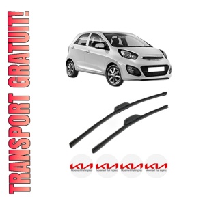 Set stergatoare KIA PICANTO II (TA) din 2011-2013, pentru parbriz auto, 2 bucati, Bosch Aerotwin Retrofit, din cauciuc siliconat rezistent, 4 Stickere Auto KIA