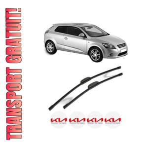 Set stergatoare KIA PRO CEE'D (ED) din 2008-2013, pentru parbriz auto, 2 bucati, Bosch Aerotwin Retrofit, din cauciuc siliconat rezistent, 4 Stickere Auto KIA