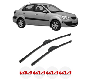 Set stergatoare KIA RIO II Saloon (JB) din 2005-2008, pentru parbriz auto, 2 bucati, Bosch Aerotwin Retrofit, din cauciuc siliconat rezistent, 4 Stickere Auto KIA v42797