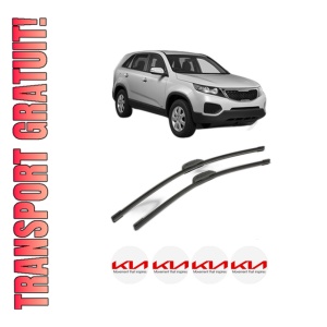 Set stergatoare KIA SORENTO II (XM) din 2009-2015, pentru parbriz auto, 2 bucati, Bosch Aerotwin Retrofit, din cauciuc siliconat rezistent, 4 Stickere Auto KIA
