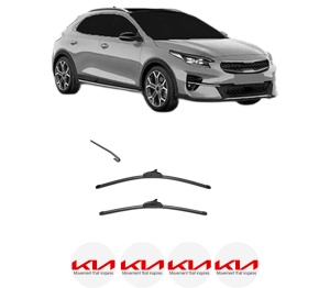 Set stergatoare KIA XCEED Van (CD) din 2019-2020, pentru parbriz auto, 2 bucati, Valeo Silencio, din cauciuc siliconat rezistent, 4 Stickere Auto KIA v34332