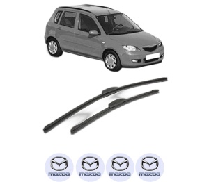 Set stergatoare MAZDA 2 (DY) din 2003-2007, pentru parbriz auto, 2 bucati, Bosch Aerotwin Retrofit, din cauciuc siliconat rezistent, 4 Stickere Auto MAZDA v45887