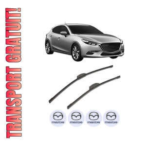 Set stergatoare MAZDA 3 Hatchback Van (BM) din 2015-2016, pentru parbriz auto, 2 bucati, Bosch Aerotwin Retrofit, din cauciuc siliconat rezistent, 4 Stickere Auto MAZDA