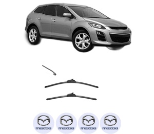 Set stergatoare MAZDA CX-7 (ER) din 2006-2014, pentru parbriz auto, 2 bucati, Valeo Silencio, din cauciuc siliconat rezistent, 4 Stickere Auto MAZDA v34272
