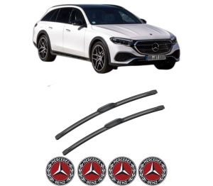 Set stergatoare MERCEDES-BENZ E-CLASS All-Terrain (S214) din 2023, pentru parbriz auto, 2 bucati, Bosch Aerotwin, din cauciuc siliconat rezistent, 4 Stickere Auto MERCEDES-BENZ v50702
