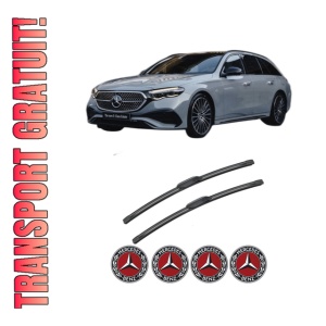 Set stergatoare MERCEDES-BENZ E-CLASS T-Model (S214) din 2023-2024, pentru parbriz auto, 2 bucati, Bosch Aerotwin, din cauciuc siliconat rezistent, 4 Stickere Auto MERCEDES-BENZ