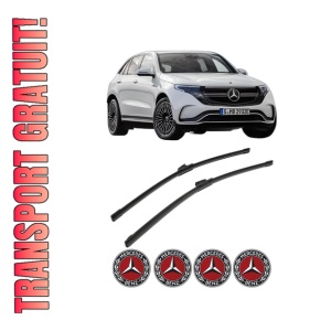 Set stergatoare MERCEDES-BENZ EQC (N293) din 2019-2023, pentru parbriz auto, 2 bucati, Bosch Aerotwin, din cauciuc siliconat rezistent, 4 Stickere Auto MERCEDES-BENZ