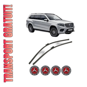Set stergatoare MERCEDES-BENZ GLS (X166) din 2015-2019, pentru parbriz auto, 2 bucati, Bosch Aerotwin, din cauciuc siliconat rezistent, 4 Stickere Auto MERCEDES-BENZ