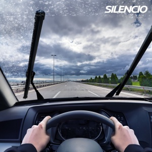 Set stergatoare MERCEDES-BENZ GLS (X167) din 2019-2023, pentru parbriz auto, 2 bucati, Valeo Silencio Xtrm, din cauciuc siliconat rezistent, 4 Stickere Auto MERCEDES-BENZ v33957