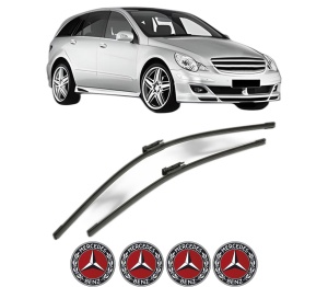 Set stergatoare MERCEDES-BENZ R-CLASS (W251, V251) din 2005-2014, pentru parbriz auto, 2 bucati, Bosch Aerotwin, din cauciuc siliconat rezistent, 4 Stickere Auto MERCEDES-BENZ v56127