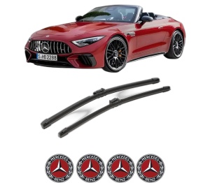 Set stergatoare MERCEDES-BENZ SL (R232) din 2022-2024, pentru parbriz auto, 2 bucati, Valeo 0, din cauciuc siliconat rezistent, 4 Stickere Auto MERCEDES-BENZ v40692