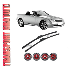 Set stergatoare MERCEDES-BENZ SLK (R170) din 1996-2004, pentru parbriz auto, 2 bucati, Bosch Aerotwin Retrofit, din cauciuc siliconat rezistent, 4 Stickere Auto MERCEDES-BENZ