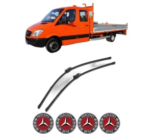 Set stergatoare MERCEDES-BENZ SPRINTER 3-t Platform/Chassis (B910, B907) din 2018-2021, pentru parbriz auto, 2 bucati, Valeo Silencio Xtrm, din cauciuc siliconat rezistent, 4 Stickere Auto MERCEDES-BENZ v35952