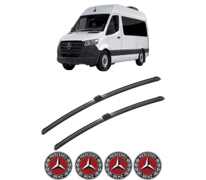 Set stergatoare MERCEDES-BENZ SPRINTER 3-t Tourer Bus (B907) din 2018-2021, pentru parbriz auto, 2 bucati, Bosch Aerotwin, din cauciuc siliconat rezistent, 4 Stickere Auto MERCEDES-BENZ v49317