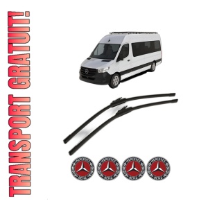 Set stergatoare MERCEDES-BENZ SPRINTER 5-t Bus (B906) din 2009-2018, pentru parbriz auto, 2 bucati, Bosch Aerotwin, din cauciuc siliconat rezistent, 4 Stickere Auto MERCEDES-BENZ