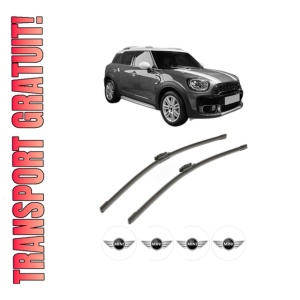 Set stergatoare MINI MINI COUNTRYMAN (F60) din 2016-2020, pentru parbriz auto, 2 bucati, Bosch Aerotwin, din cauciuc siliconat rezistent, 4 Stickere Auto MINI