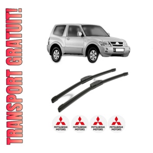 Set stergatoare MITSUBISHI PAJERO CLASSIC (V2_W, V6_W, V7_W) din 2001-2006, pentru parbriz auto, 2 bucati, Bosch Aerotwin Retrofit, din cauciuc siliconat rezistent, 4 Stickere Auto MITSUBISHI