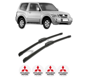 Set stergatoare MITSUBISHI PAJERO CLASSIC (V2_W, V6_W, V7_W) din 2001-2006, pentru parbriz auto, 2 bucati, Bosch Aerotwin Retrofit, din cauciuc siliconat rezistent, 4 Stickere Auto MITSUBISHI v41897