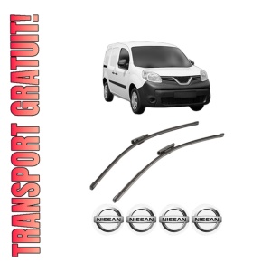 Set stergatoare NISSAN NV250 Van (X61) din 2019, pentru parbriz auto, 2 bucati, Valeo Silencio Xtrm, din cauciuc siliconat rezistent, 4 Stickere Auto NISSAN