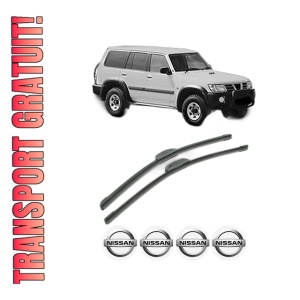 Set stergatoare NISSAN PATROL GR V Wagon (Y61) din 1997-2002, pentru parbriz auto, 2 bucati, Bosch Aerotwin Retrofit, din cauciuc siliconat rezistent, 4 Stickere Auto NISSAN