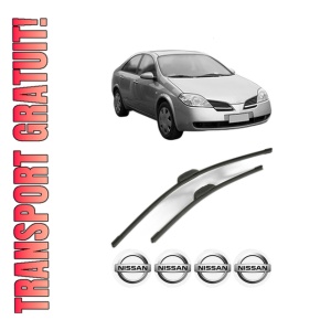 Set stergatoare NISSAN PRIMERA Hatchback (P12) din 2002-2008, pentru parbriz auto, 2 bucati, Bosch Aerotwin Retrofit, din cauciuc siliconat rezistent, 4 Stickere Auto NISSAN