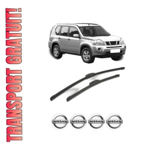 Set stergatoare NISSAN X-TRAIL II (T31) din 2007-2014, pentru parbriz auto, 2 bucati, Bosch Aerotwin Retrofit, din cauciuc siliconat rezistent, 4 Stickere Auto NISSAN