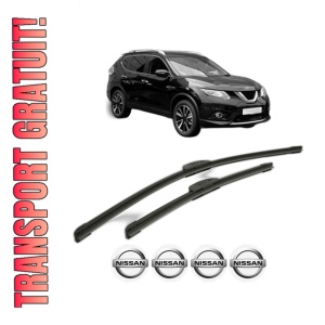 Set stergatoare NISSAN X-TRAIL III (T32_, T32R, T32RR) din 2014-2021, pentru parbriz auto, 2 bucati, Bosch Aerotwin Retrofit, din cauciuc siliconat rezistent, 4 Stickere Auto NISSAN
