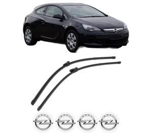 Set stergatoare OPEL ASTRA J GTC din 2011-2018, pentru parbriz auto, 2 bucati, Valeo Silencio Xtrm, din cauciuc siliconat rezistent, 4 Stickere Auto OPEL v35772