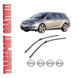 Set stergatoare OPEL ASTRA J Sports Tourer (P10) din 2010-2015, pentru parbriz auto, 2 bucati, Valeo Silencio Xtrm, din cauciuc siliconat rezistent, 4 Stickere Auto OPEL