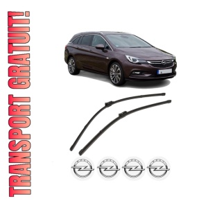 Set stergatoare OPEL ASTRA K Sports Tourer (B16) din 2015-2022, pentru parbriz auto, 2 bucati, Valeo Silencio Xtrm, din cauciuc siliconat rezistent, 4 Stickere Auto OPEL