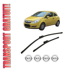 Set stergatoare OPEL CORSA D Hatchback Van (S07) din 2006-2014, pentru parbriz auto, 2 bucati, Bosch Aerotwin Multi, din cauciuc siliconat rezistent, 4 Stickere Auto OPEL