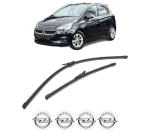 Set stergatoare OPEL CORSA E Hatchback Van (X15) din 2014-2015, pentru parbriz auto, 2 bucati, Valeo Silencio Xtrm, din cauciuc siliconat rezistent, 4 Stickere Auto OPEL v39552