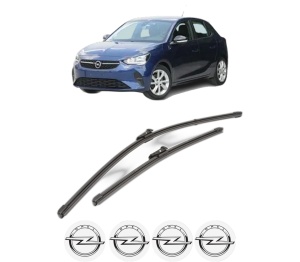 Set stergatoare OPEL CORSA F Hatchback Van din 2019, pentru parbriz auto, 2 bucati, Valeo Silencio Xtrm, din cauciuc siliconat rezistent, 4 Stickere Auto OPEL v38172