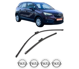 Set stergatoare OPEL CROSSLAND X Van din 2018-2019, pentru parbriz auto, 2 bucati, Valeo Silencio Xtrm, din cauciuc siliconat rezistent, 4 Stickere Auto OPEL v36252