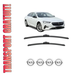 Set stergatoare OPEL INSIGNIA B Grand Sport (Z18) din 2017-2021, pentru parbriz auto, 2 bucati, Bosch Aerotwin, din cauciuc siliconat rezistent, 4 Stickere Auto OPEL
